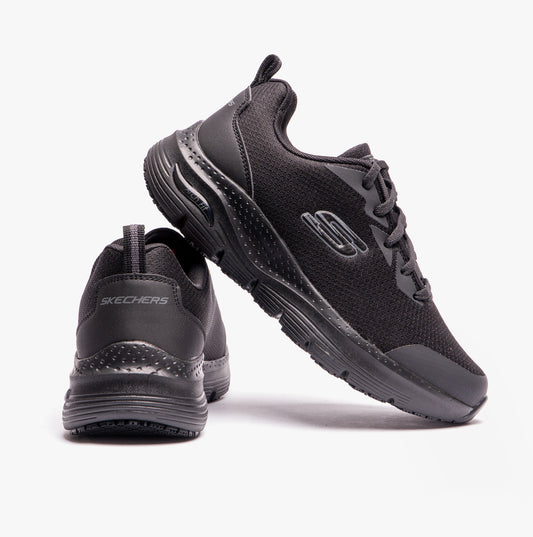 Skechers Work 108019EC/BLK ARCH FIT SR Womens Mesh Trainers Black