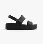 Skechers 111257/BBK ARCH FIT UPBEAT - SUNRISE Womens Sandals Black side view showcasing the platform design.