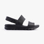 Skechers 111461/BBK ARCH FIT FOOTSTEPS - SUNNY DAYS Womens Sandals Black side view showcasing synthetic upper and rubber sole.