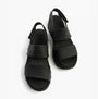 Skechers 111461/BBK ARCH FIT FOOTSTEPS - SUNNY DAYS Womens Sandals Black top view with adjustable straps.