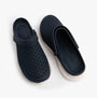 Skechers 111482/NVW GO WALK 7 FOAMIES - JOYOUS Womens Sandals Navy/White top view showing the breathable EVA material and slip-on design.