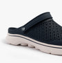 Skechers 111482/NVW GO WALK 7 FOAMIES - JOYOUS Womens Sandals Navy/White side view showing breathable EVA material and slip-on design.