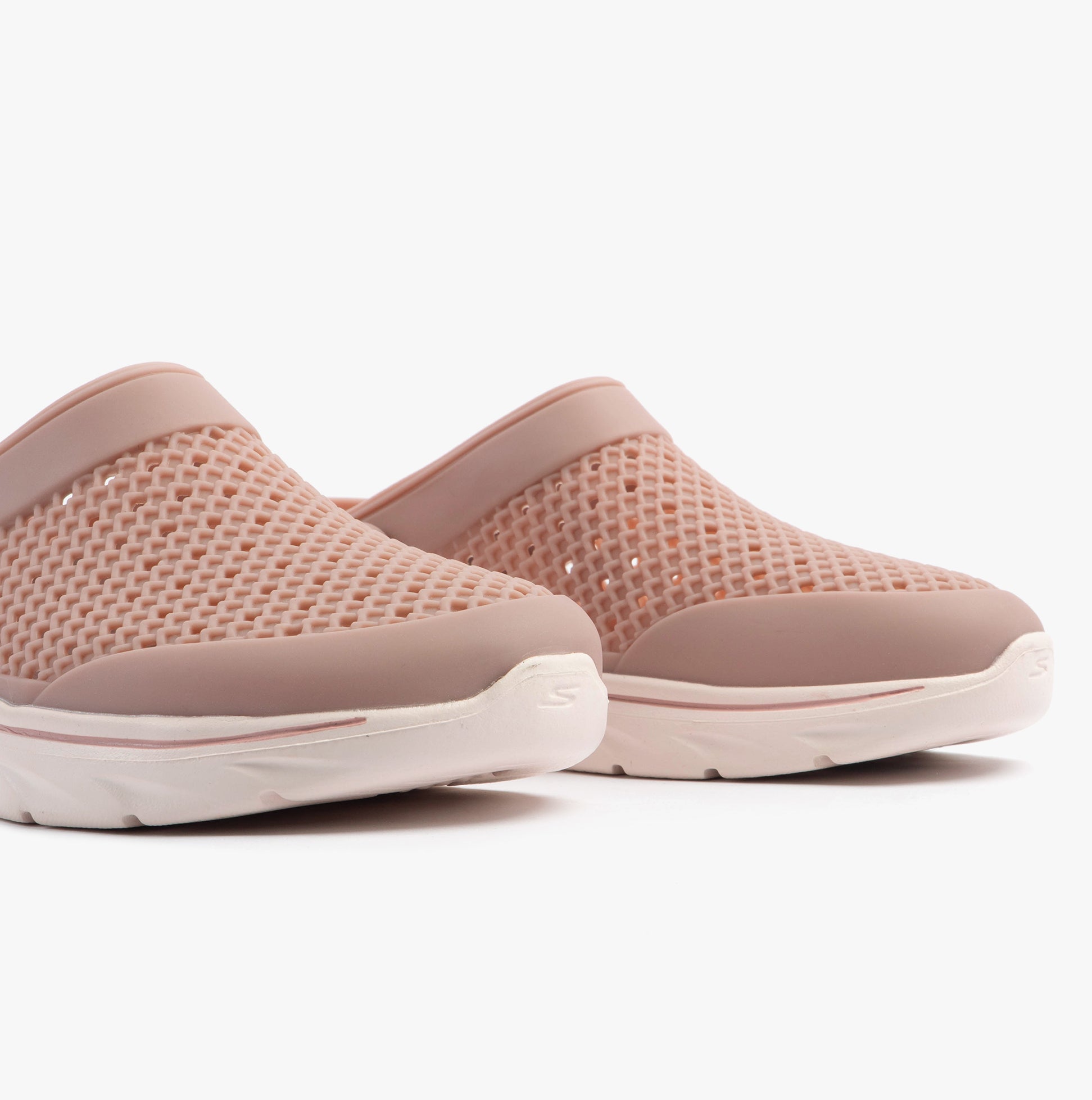 Skechers 111482/ROS GO WALK 7 FOAMIES - JOYOUS Womens Sandals Rose side view showcasing breathable design and lightweight synthetic sole.