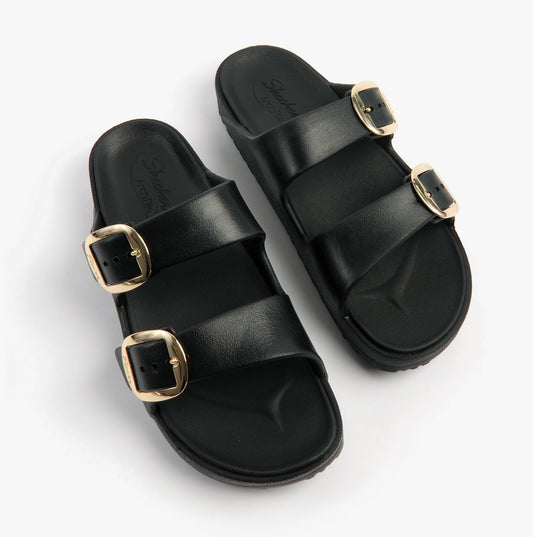 Skechers ARCH FIT CALI BREEZE - GOLD STAR Womens Sandals Black