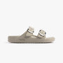 Skechers 111592/NAT ARCH FIT CALI BREEZE - GOLD STAR Womens Sandals Natural/Purple side view showcasing buckle details.