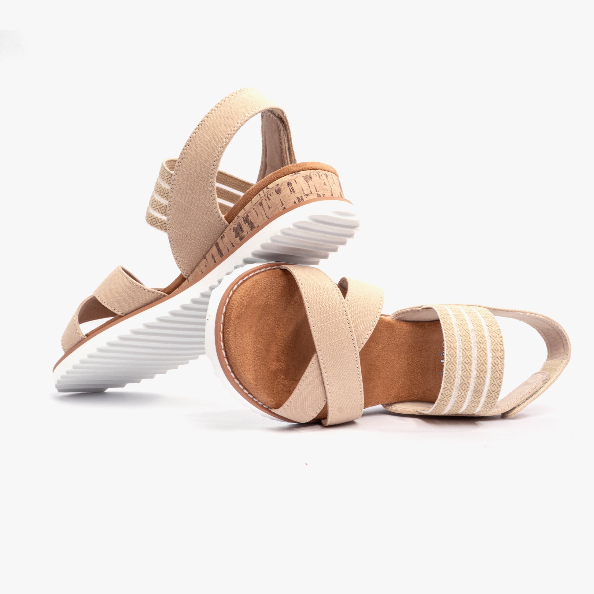 Skechers 114130/NAT BOBS DESERT KISS - SHORE ENOUGH Womens Sandals Natural/Purple