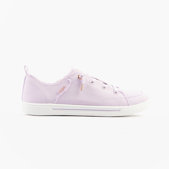 Skechers 114150/LAV B CUTE 2.0 Womens Trainers Lavender side view with lace-up closure and round toe.