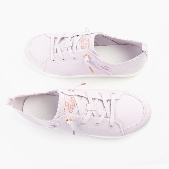 Skechers 114150/LAV B CUTE 2.0 Womens Trainers Lavender top view, casual lace-up shoes with round toe.