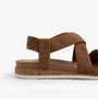 Skechers 114705/CSNT BOBS DESERT KISS LOW Womens Sandals Chestnut side view showing relaxed fit and flat heel.