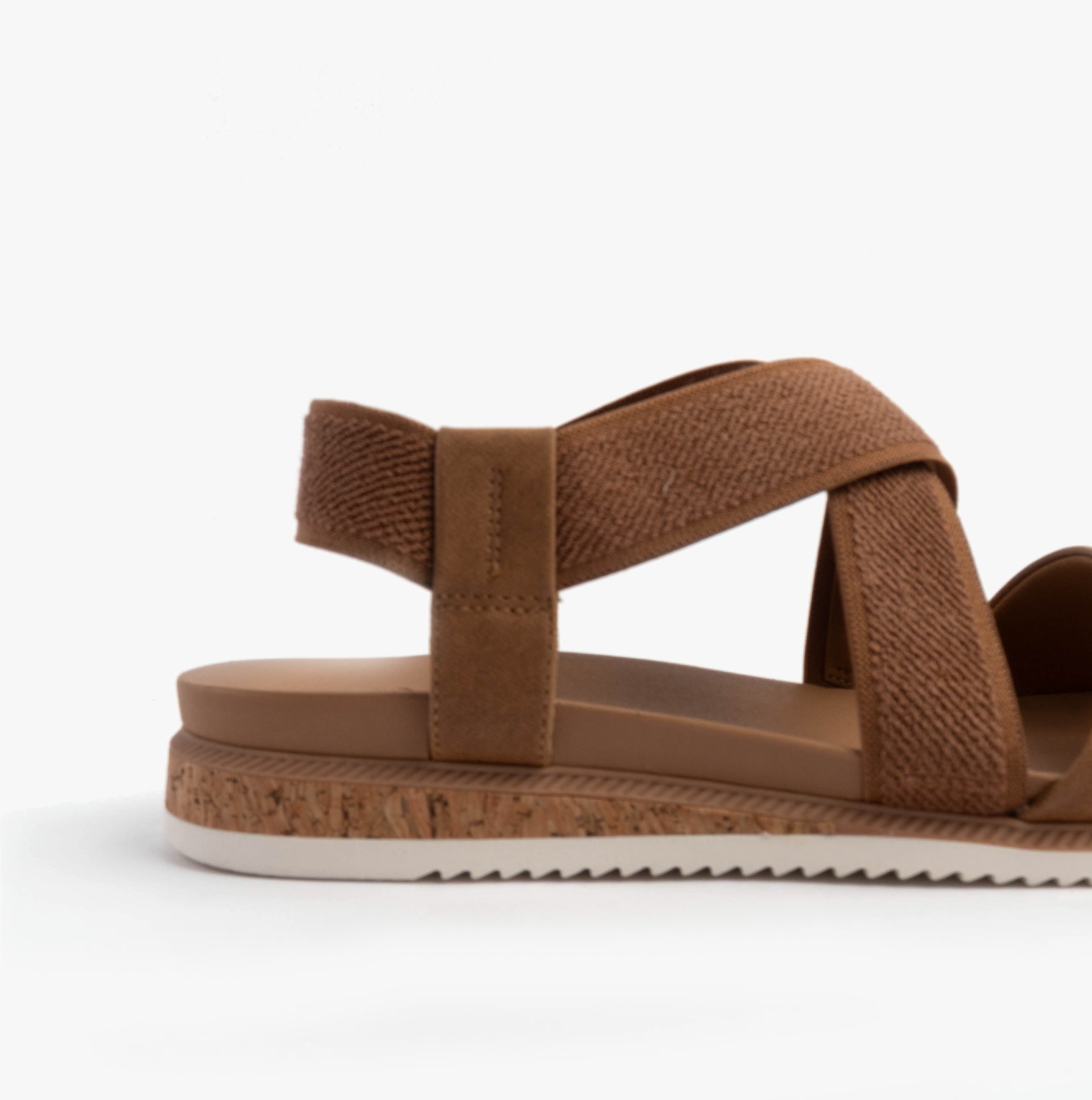 Skechers 114705/CSNT BOBS DESERT KISS LOW Womens Sandals Chestnut side view showing relaxed fit and flat heel.
