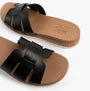 Skechers 114707/BLK BOBS DESERT KISS LOW - PEAK LOOK Womens Sandals Black top view showcasing the synthetic leather upper.