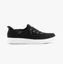 Skechers 114815/BLK SKIP CUTE - B CUTE SWEET Womens Trainers Black side view featuring lace-up closure and rubber sole.
