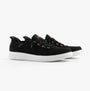 Skechers 114815/BLK SKIP CUTE - B CUTE SWEET Womens Trainers Black side view showcasing black canvas upper and white sole.