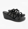 Skechers RUMBLE ON - NIGHT OUT Womens Multi Strap Sliders Black