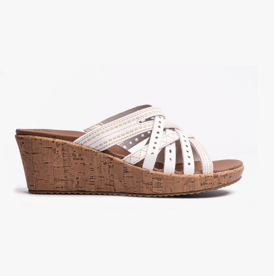 Skechers 119578/WHT BEVERLEE - HOT SPRING Womens Sandals White