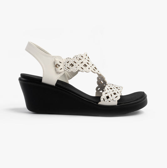 Skechers RUMBLE ON - SASSIER DAYZ Womens Sandals White