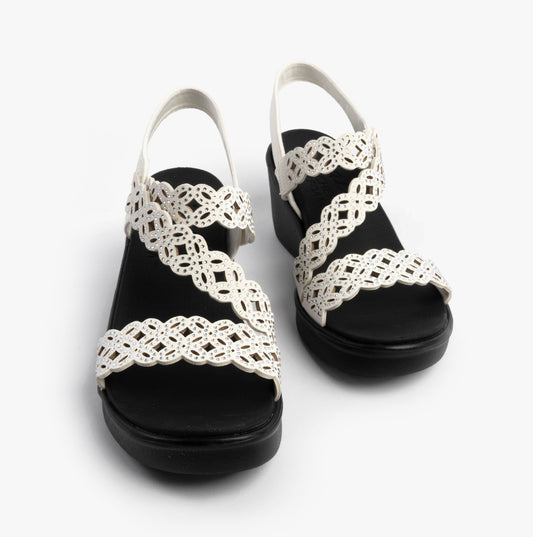 Skechers RUMBLE ON - SASSIER DAYZ Womens Sandals White