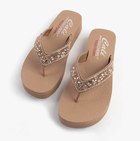 Skechers VINYASA - BUTTERFLY KISS Womens Sandals Mocca