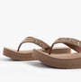Skechers 119642/MOC VINYASA - BUTTERFLY KISS Womens Sandals Mocca side view with decorative details on straps.