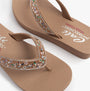 Skechers 119642/MOC VINYASA - BUTTERFLY KISS Womens Sandals Mocca top view showcasing sparkling embellishments.