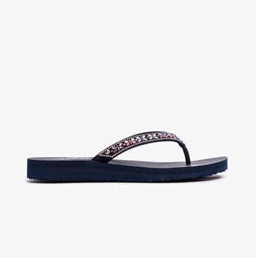 Skechers 119660/NVMT MEDITATION - BUTTERFLY GARDEN Womens Sandals Navy/Multi