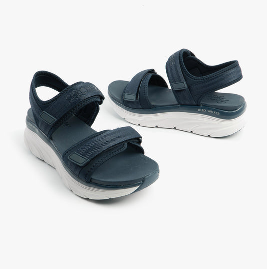 Skechers D'LUX WALKER - ADORED DAYS Womens Sandals Navy/Grey/Pink