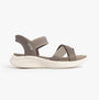 Skechers 119975/DKTP ULTRA FLEX 3.0 - NEVER BETTER Womens Sandals Dark Taupe side view showing comfortable design and materials.
