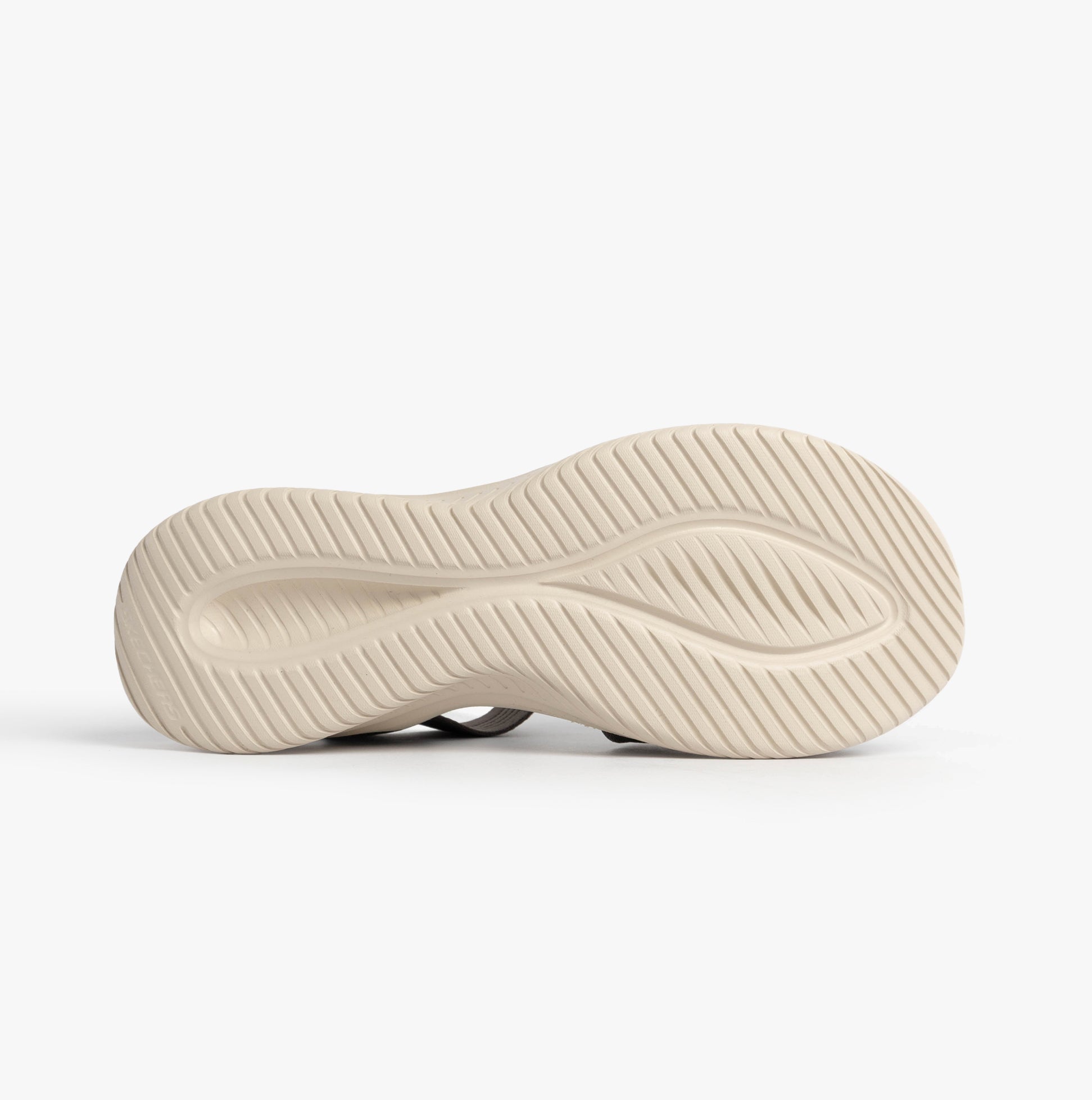 Skechers 119975/DKTP ULTRA FLEX 3.0 - NEVER BETTER Womens Sandals Dark Taupe bottom view with textured rubber sole.