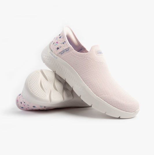 Skechers GO WALK FLEX - SUNSET ROSE Womens Trainers Light Pink