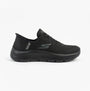 Skechers 124836/BBK GO WALK FLEX - GRAND ENTRY Womens Trainers Black side view showing the breathable upper and sleek design.