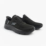 Skechers 124836/BBK GO WALK FLEX - GRAND ENTRY Womens Trainers Black side view showcasing a stylish and comfortable design.