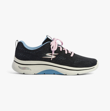 Skechers 125311/BKBL GO WALK ARCH FIT 2.0 - VIVID SUNSET Womens Trainers Black/Blue