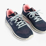 Skechers 125311/NVHP GO WALK ARCH FIT 2.0 - VIVID SUNSET Womens Trainers Navy/Hotpink top view showing laces and color details.