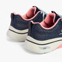 Skechers 125311/NVHP GO WALK ARCH FIT 2.0 - VIVID SUNSET Womens Trainers Navy/Hotpink back view with pink accents.