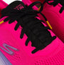 Skechers 129626/RAS MAX CUSHIONING ELITE 2.0 - Womens Trainers Raspberry close-up view of laces and upper.