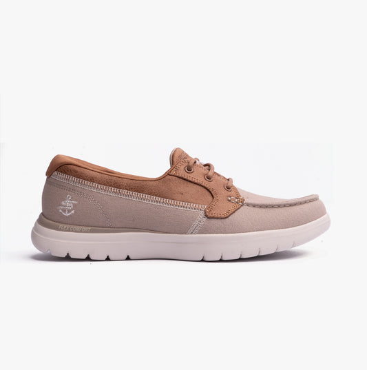 Skechers 136451/NAT ON-THE-GO FLEX - EMBARK Womens Shoes Natural/Purple