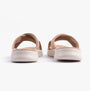 Skechers 141420/TPE GO WALK FLEX SANDAL - IMPRESSED Womens Sandals Taupe rear view showing slip-on style and rubber sole.