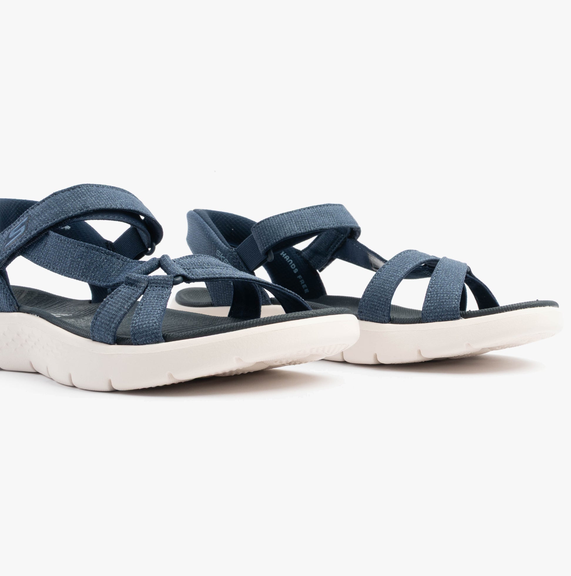 Skechers 141481/NVY GO WALK FLEX SANDAL - ILLUMINATE Womens Sandals Navy side view on white background