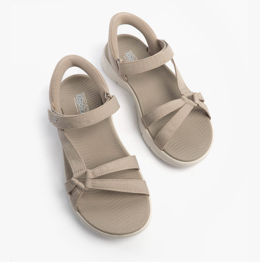 Skechers GO WALK FLEX SANDAL - ILLUMINATE Womens Sandals Taupe