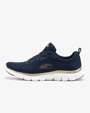 Skechers 149303/NVGD FLEX Womens Trainers Navy/Gold