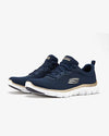 Skechers 149303/NVGD FLEX Womens Trainers Navy/Gold