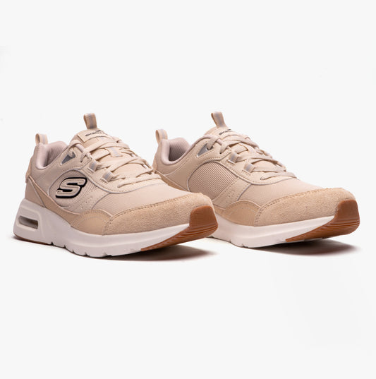 Skechers 149947/NTBK SKECH-AIR COURT - COOL AVENUE Womens Trainers Natural/Black