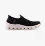 Skechers 150422/BLK GLIDE-STEP PRO-EVERYDAY CITIZ Womens Trainers Black side view showcasing slip-on design and memory foam comfort.