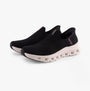 Skechers 150422/BLK GLIDE-STEP PRO-EVERYDAY CITIZ Womens Trainers Black side view showing slip-on design and comfortable sole.