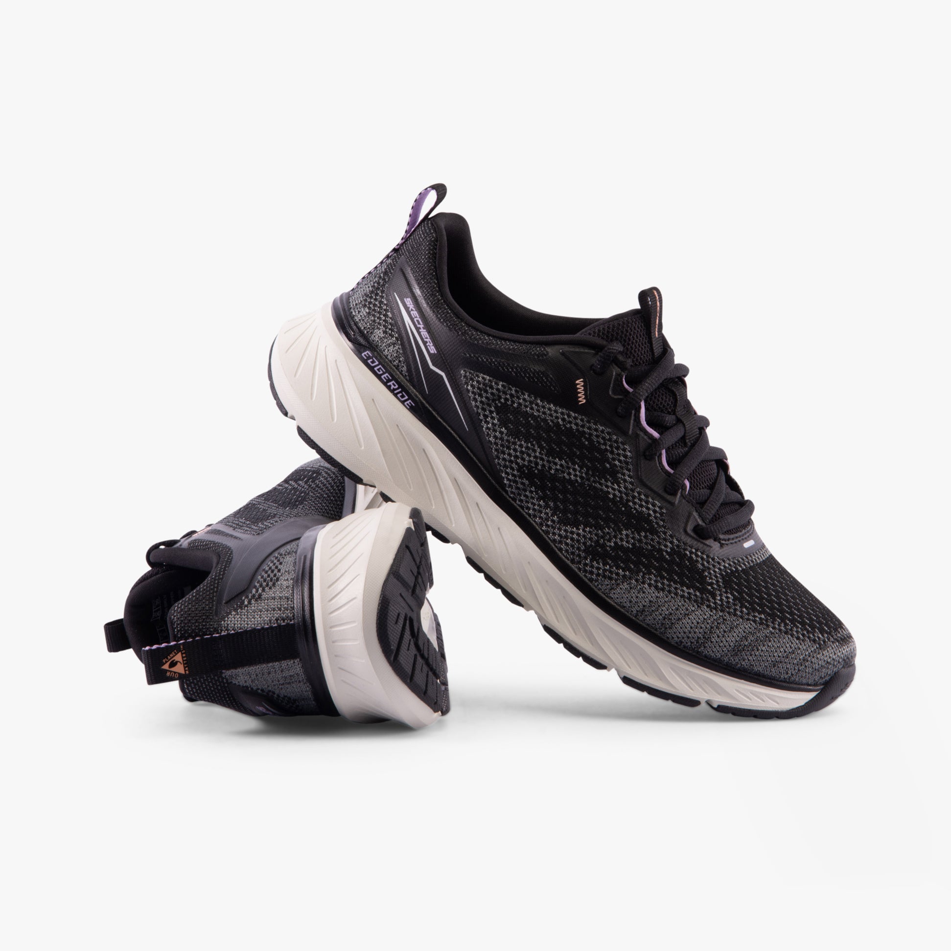 Skechers 150471/BKLV EDGERIDE-POWER FLOW Womens Trainers Black/Lavender