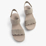 Skechers 163165/TPE ARYA - ON THE RISE Womens Sandals Taupe top view with decorative straps and wedge heel.