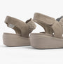 Skechers 163165/TPE ARYA - ON THE RISE Womens Sandals Taupe rear view showcasing the wedge heel and comfortable design.