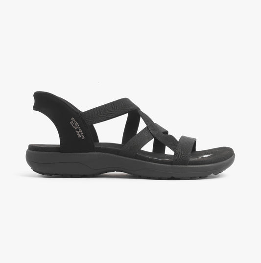 Skechers REGGAE SLIM - STRETCH FLEX Womens Sandals Black