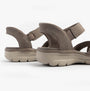Skechers 163534/TPE EASY GOING - SOMEWHERE SUNNY Womens Sandals Taupe side view showcasing synthetic upper and rubber sole.