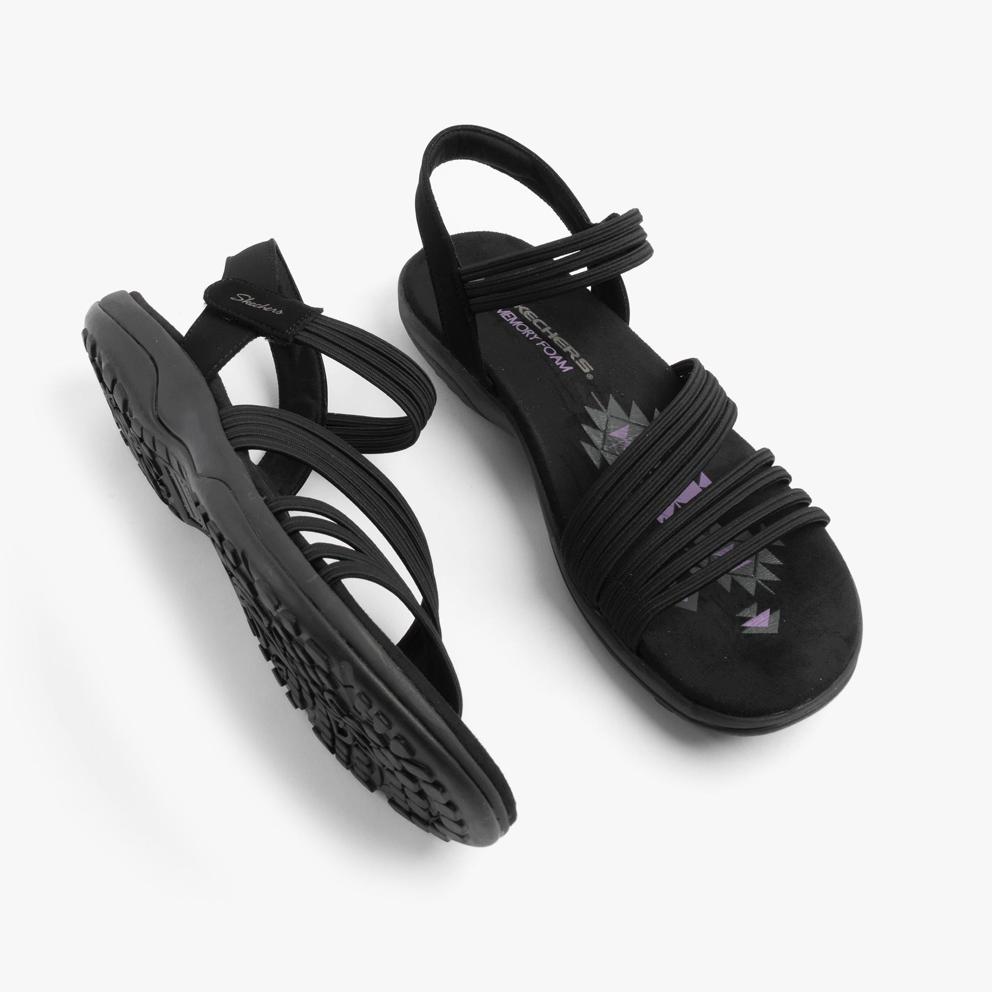 Skechers 163573/BBK REGGAE SLIM - COFFEE RUN Womens Sandals Black